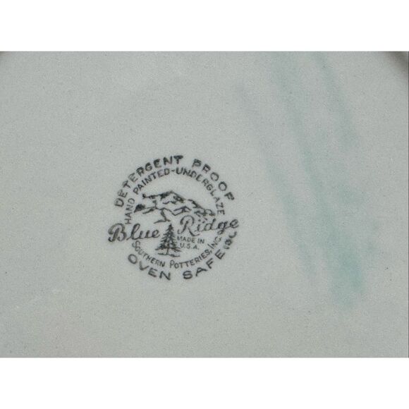 Blue Ridge Southern Pottery Hand Painted Floral Dinner Plate USA 9.5” - Picture 3 of 4